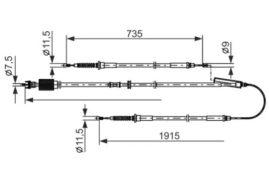 Seilzug, Feststellbremse BOSCH 1 987 482 801 Bild Seilzug, Feststellbremse BOSCH 1 987 482 801