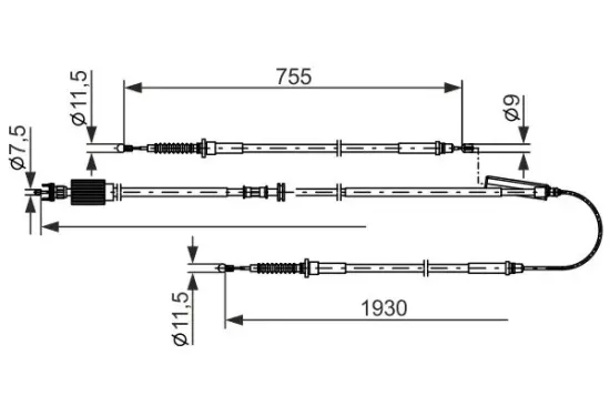 Seilzug, Feststellbremse BOSCH 1 987 482 802 Bild Seilzug, Feststellbremse BOSCH 1 987 482 802