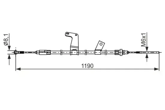 Seilzug, Feststellbremse Mitte vorne BOSCH 1 987 482 834 Bild Seilzug, Feststellbremse Mitte vorne BOSCH 1 987 482 834