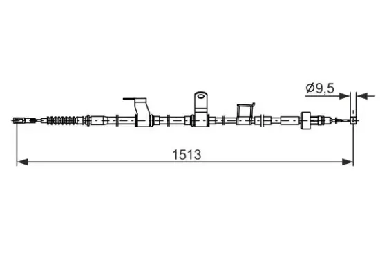 Seilzug, Feststellbremse hinten links BOSCH 1 987 482 837 Bild Seilzug, Feststellbremse hinten links BOSCH 1 987 482 837