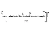 Seilzug, Feststellbremse hinten hinten links BOSCH 1 987 482 853