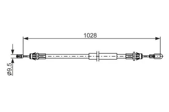 Seilzug, Feststellbremse hinten hinten rechts BOSCH 1 987 482 880 Bild Seilzug, Feststellbremse hinten hinten rechts BOSCH 1 987 482 880