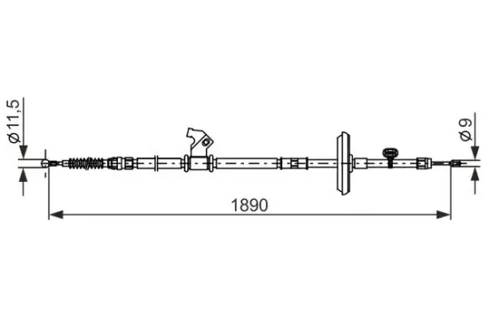 Seilzug, Feststellbremse hinten links BOSCH 1 987 482 885 Bild Seilzug, Feststellbremse hinten links BOSCH 1 987 482 885