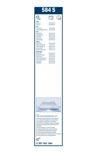 Wischblatt BOSCH 3 397 001 584 Bild Wischblatt BOSCH 3 397 001 584