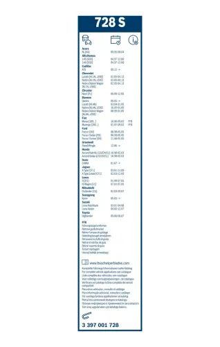 Wischblatt BOSCH 3 397 001 728 Bild Wischblatt BOSCH 3 397 001 728