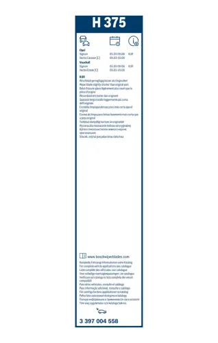 Wischblatt hinten BOSCH 3 397 004 558 Bild Wischblatt hinten BOSCH 3 397 004 558