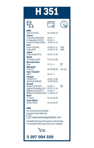 Wischblatt BOSCH 3 397 004 559 Bild Wischblatt BOSCH 3 397 004 559