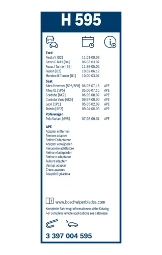 Wischblatt BOSCH 3 397 004 595 Bild Wischblatt BOSCH 3 397 004 595
