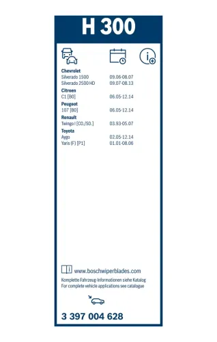 Wischblatt hinten BOSCH 3 397 004 628 Bild Wischblatt hinten BOSCH 3 397 004 628