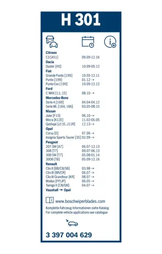 Wischblatt BOSCH 3 397 004 629 Bild Wischblatt BOSCH 3 397 004 629