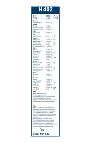 Wischblatt BOSCH 3 397 004 632 Bild Wischblatt BOSCH 3 397 004 632