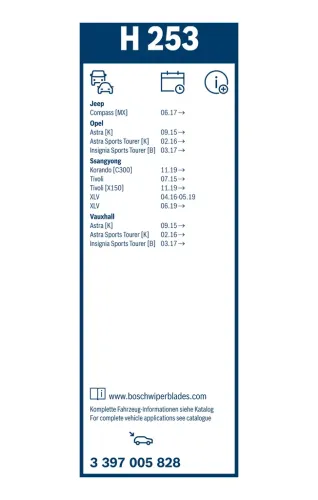 Wischblatt BOSCH 3 397 005 828 Bild Wischblatt BOSCH 3 397 005 828