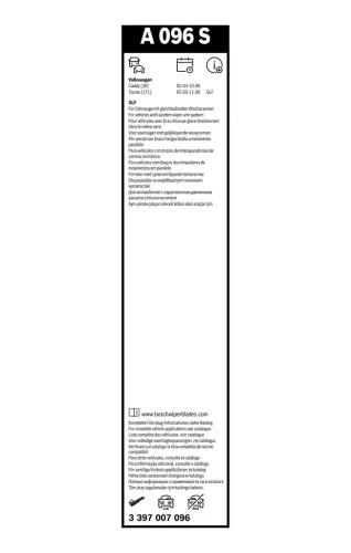 Wischblatt seitlicher Einbau vorne BOSCH 3 397 007 096 Bild Wischblatt seitlicher Einbau vorne BOSCH 3 397 007 096
