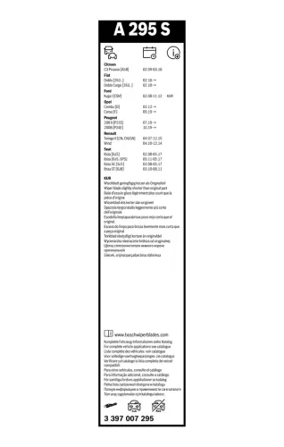 Wischblatt BOSCH 3 397 007 295 Bild Wischblatt BOSCH 3 397 007 295