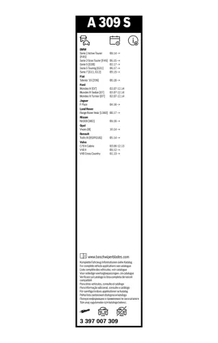 Wischblatt BOSCH 3 397 007 309 Bild Wischblatt BOSCH 3 397 007 309