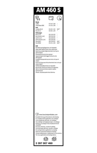 Wischblatt BOSCH 3 397 007 460 Bild Wischblatt BOSCH 3 397 007 460