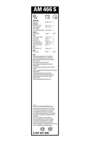 Wischblatt BOSCH 3 397 007 466 Bild Wischblatt BOSCH 3 397 007 466