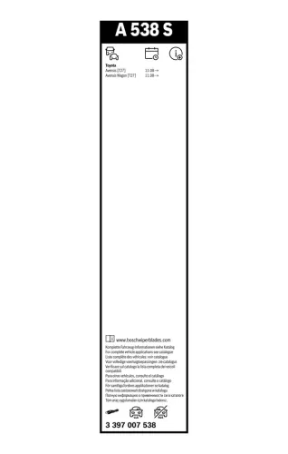 Wischblatt vorne BOSCH 3 397 007 538 Bild Wischblatt vorne BOSCH 3 397 007 538