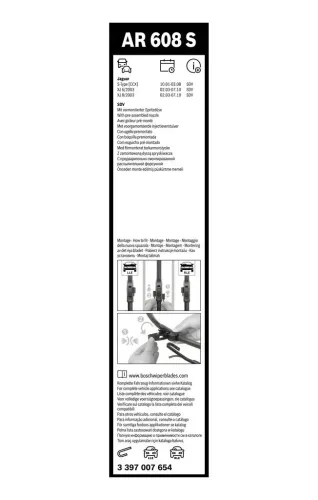 Wischblatt vorne BOSCH 3 397 007 654 Bild Wischblatt vorne BOSCH 3 397 007 654
