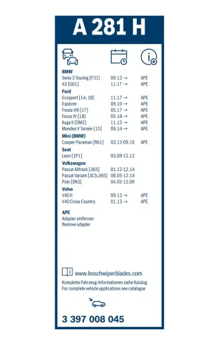 Wischblatt BOSCH 3 397 008 045 Bild Wischblatt BOSCH 3 397 008 045