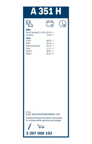 Wischblatt hinten BOSCH 3 397 008 192 Bild Wischblatt hinten BOSCH 3 397 008 192