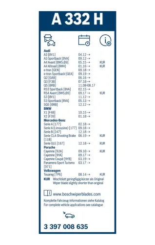 Wischblatt BOSCH 3 397 008 635 Bild Wischblatt BOSCH 3 397 008 635