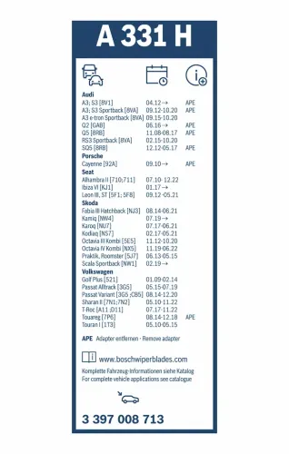 Wischblatt BOSCH 3 397 008 713 Bild Wischblatt BOSCH 3 397 008 713