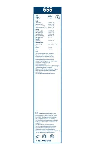 Wischblatt vorne BOSCH 3 397 010 302 Bild Wischblatt vorne BOSCH 3 397 010 302