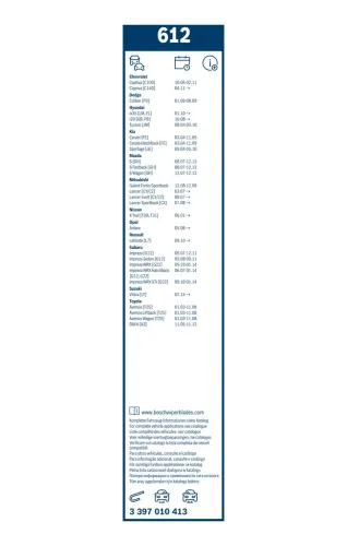 Wischblatt vorne BOSCH 3 397 010 413 Bild Wischblatt vorne BOSCH 3 397 010 413