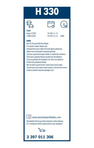Wischblatt hinten BOSCH 3 397 011 306 Bild Wischblatt hinten BOSCH 3 397 011 306