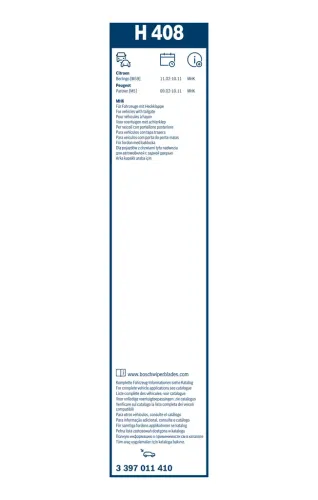 Wischblatt hinten BOSCH 3 397 011 410 Bild Wischblatt hinten BOSCH 3 397 011 410