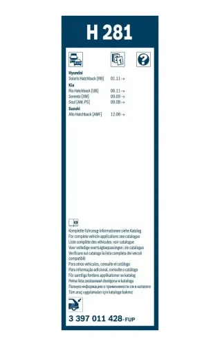 Wischblatt BOSCH 3 397 011 428 Bild Wischblatt BOSCH 3 397 011 428