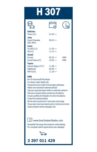 Wischblatt BOSCH 3 397 011 429 Bild Wischblatt BOSCH 3 397 011 429