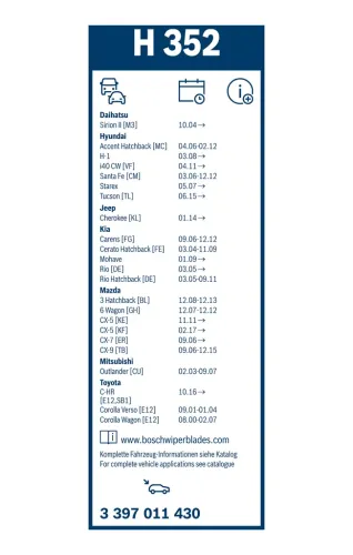 Wischblatt BOSCH 3 397 011 430 Bild Wischblatt BOSCH 3 397 011 430