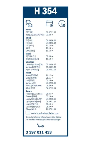 Wischblatt BOSCH 3 397 011 433 Bild Wischblatt BOSCH 3 397 011 433