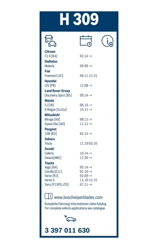 Wischblatt BOSCH 3 397 011 630 Bild Wischblatt BOSCH 3 397 011 630