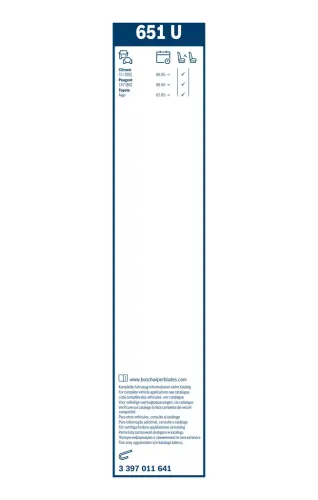 Wischblatt vorne BOSCH 3 397 011 641 Bild Wischblatt vorne BOSCH 3 397 011 641