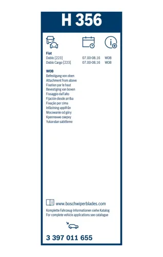 Wischblatt BOSCH 3 397 011 655 Bild Wischblatt BOSCH 3 397 011 655