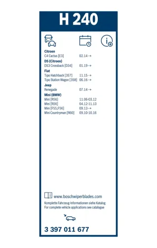 Wischblatt BOSCH 3 397 011 677 Bild Wischblatt BOSCH 3 397 011 677