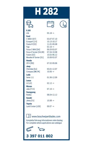 Wischblatt BOSCH 3 397 011 802 Bild Wischblatt BOSCH 3 397 011 802