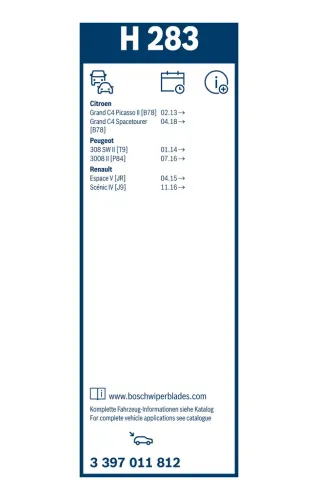 Wischblatt hinten BOSCH 3 397 011 812 Bild Wischblatt hinten BOSCH 3 397 011 812