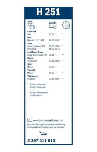 Wischblatt BOSCH 3 397 011 813 Bild Wischblatt BOSCH 3 397 011 813
