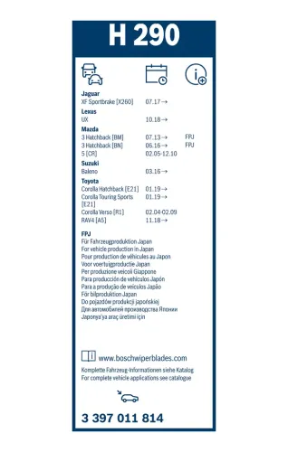 Wischblatt hinten BOSCH 3 397 011 814 Bild Wischblatt hinten BOSCH 3 397 011 814