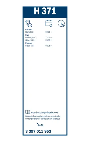 Wischblatt hinten BOSCH 3 397 011 953 Bild Wischblatt hinten BOSCH 3 397 011 953
