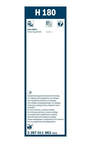 Wischblatt hinten BOSCH 3 397 011 963 Bild Wischblatt hinten BOSCH 3 397 011 963