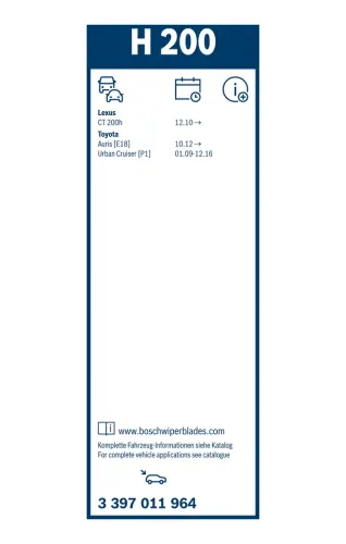 Wischblatt hinten BOSCH 3 397 011 964 Bild Wischblatt hinten BOSCH 3 397 011 964