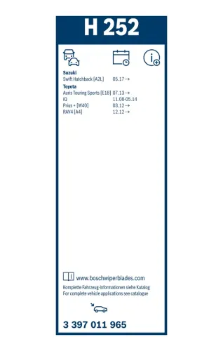 Wischblatt hinten BOSCH 3 397 011 965 Bild Wischblatt hinten BOSCH 3 397 011 965