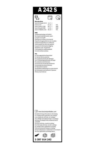 Wischblatt vorne BOSCH 3 397 014 242 Bild Wischblatt vorne BOSCH 3 397 014 242