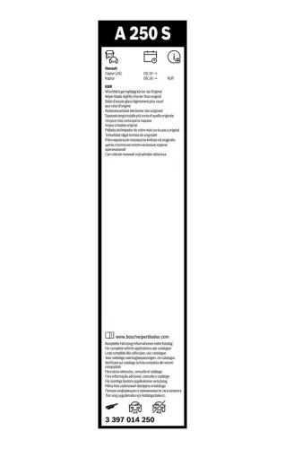 Wischblatt vorne BOSCH 3 397 014 250 Bild Wischblatt vorne BOSCH 3 397 014 250