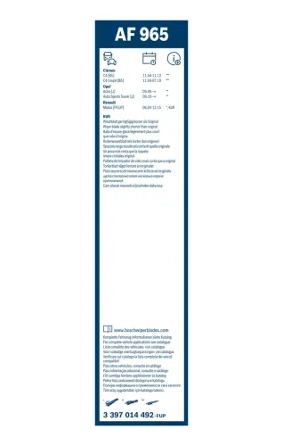 Wischblatt vorne BOSCH 3 397 014 492 Bild Wischblatt vorne BOSCH 3 397 014 492